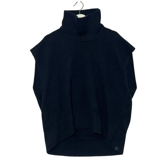 Lululemon Women 6 Brushed Cotton Merino Wool Blend Sweater Navy Blue Turtleneck - Picture 5 of 12